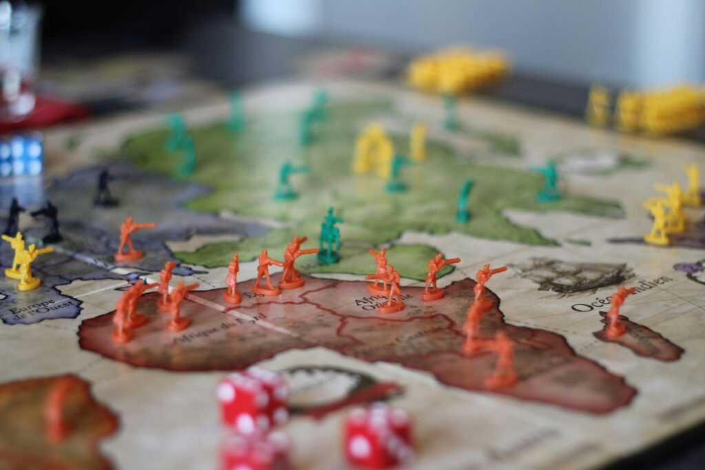 Close-up of a board game.